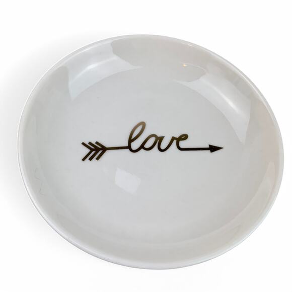 Kevia Style Love Jewelry Dish 4 Inch Ceramic Trinket Plate - Picture 2 of 4